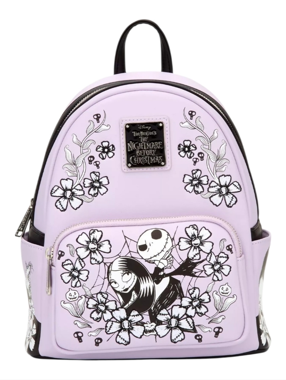 NWT Loungefly Nightmare Before Christmas Jack & Sally Lavender Floral Backpack